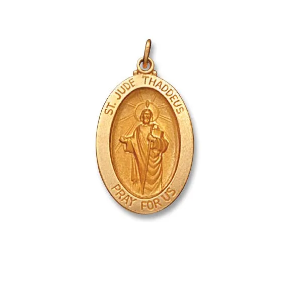 14k Yellow Gold Saint Jude Medal 17.5 X 11.0 mm