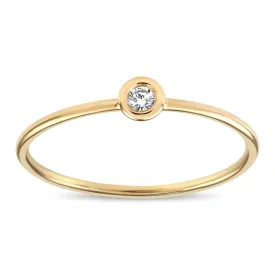 2mm Stacking Ring With Diamond