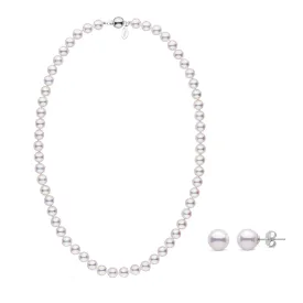 7.0-7.5 mm White Hanadama Akoya Pearl Set