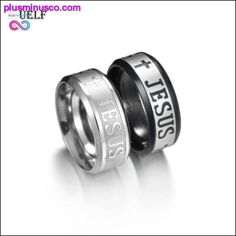 8mm Religious Christian Stainless Steel Jesus Cross Ring