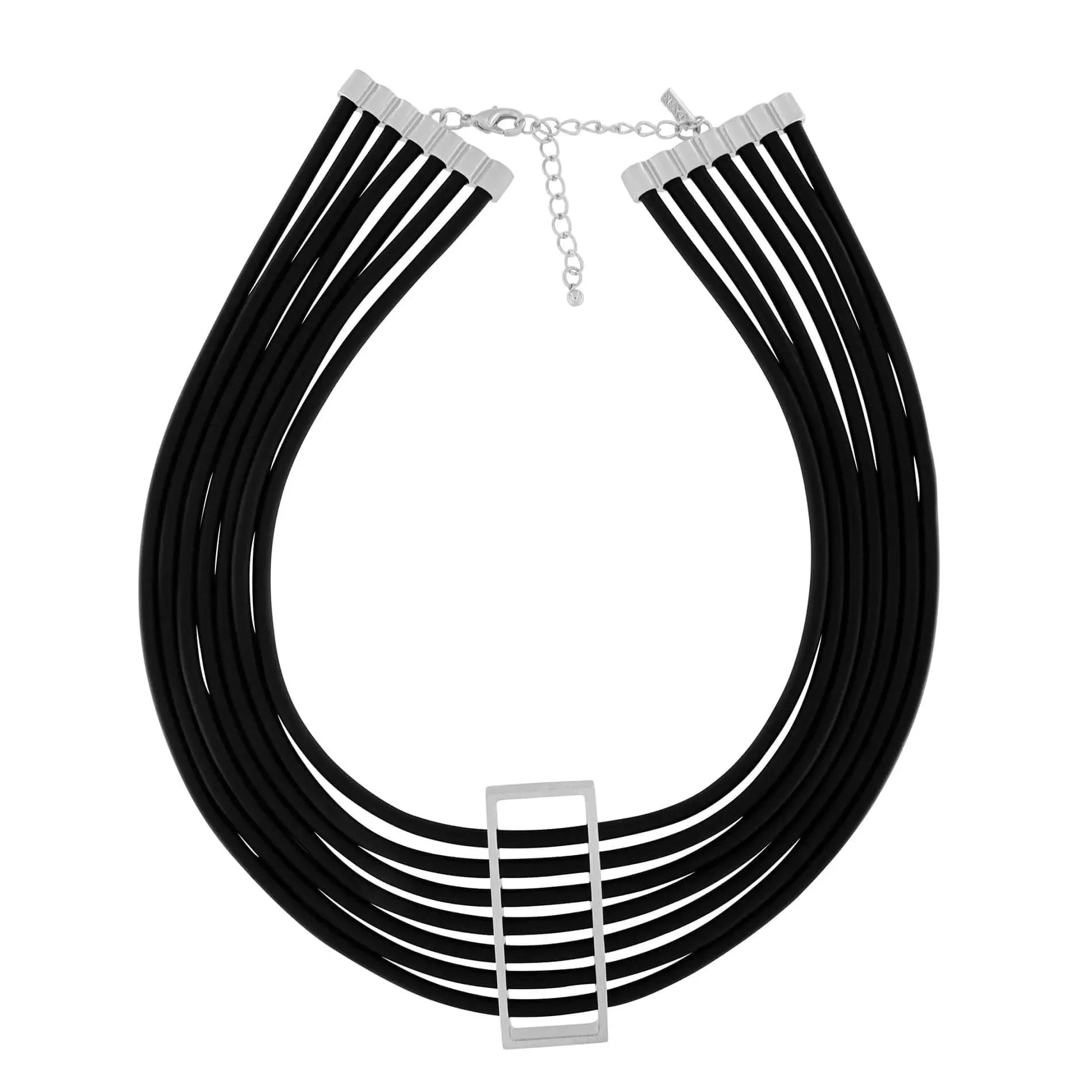 Alaya Short Open Square Necklace Silver Plating