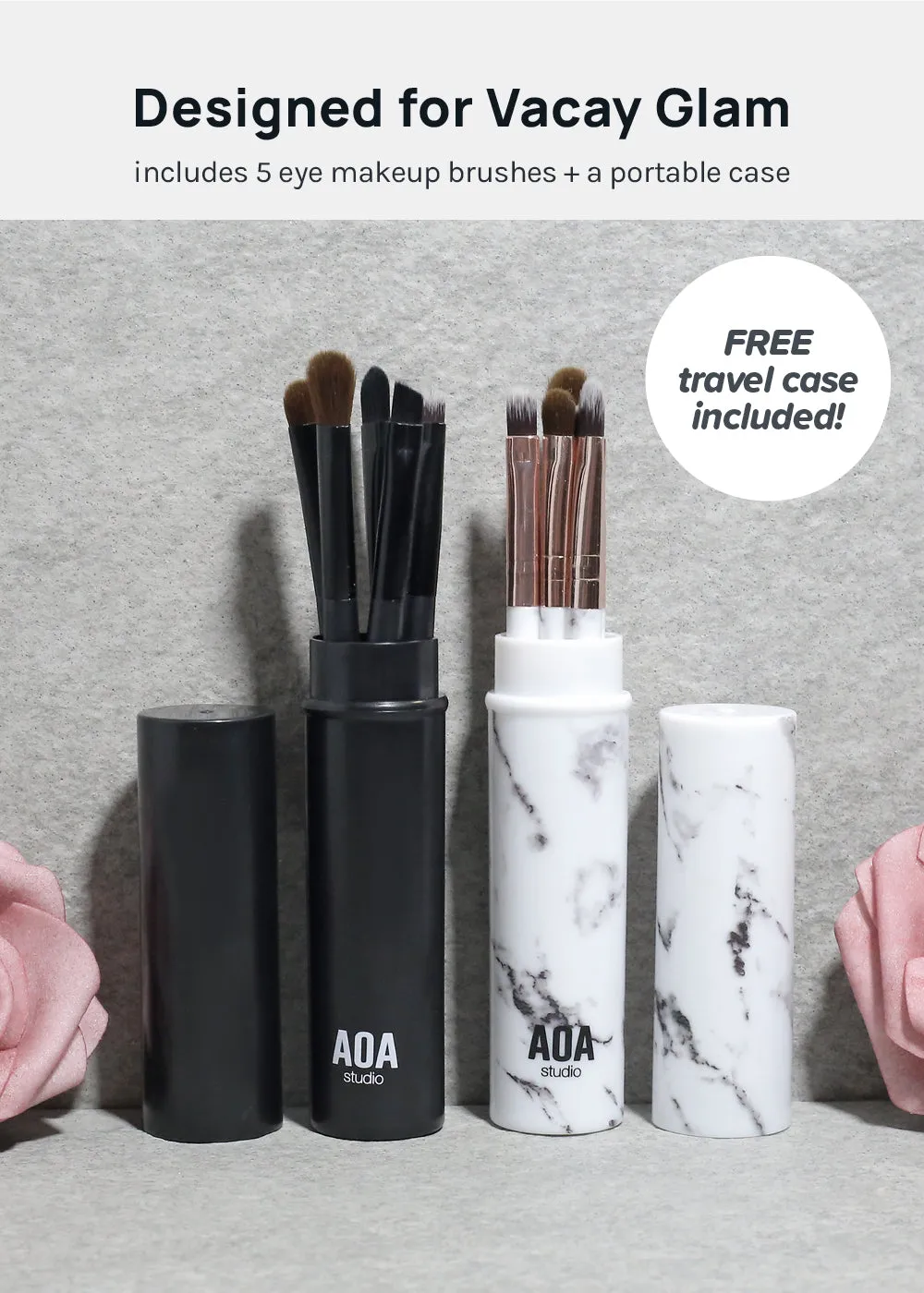 AOA 5PC Travel Brush Set   Case