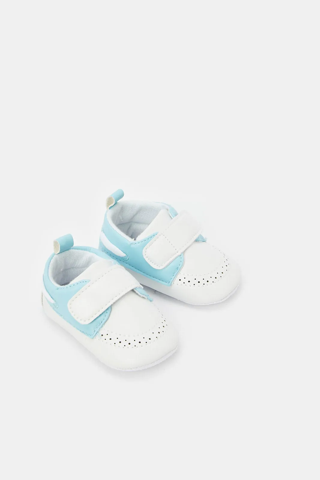 Baby Blue And White Pram Shoe