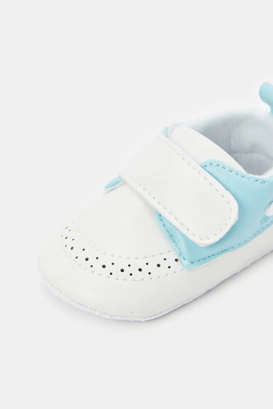 Baby Blue And White Pram Shoe