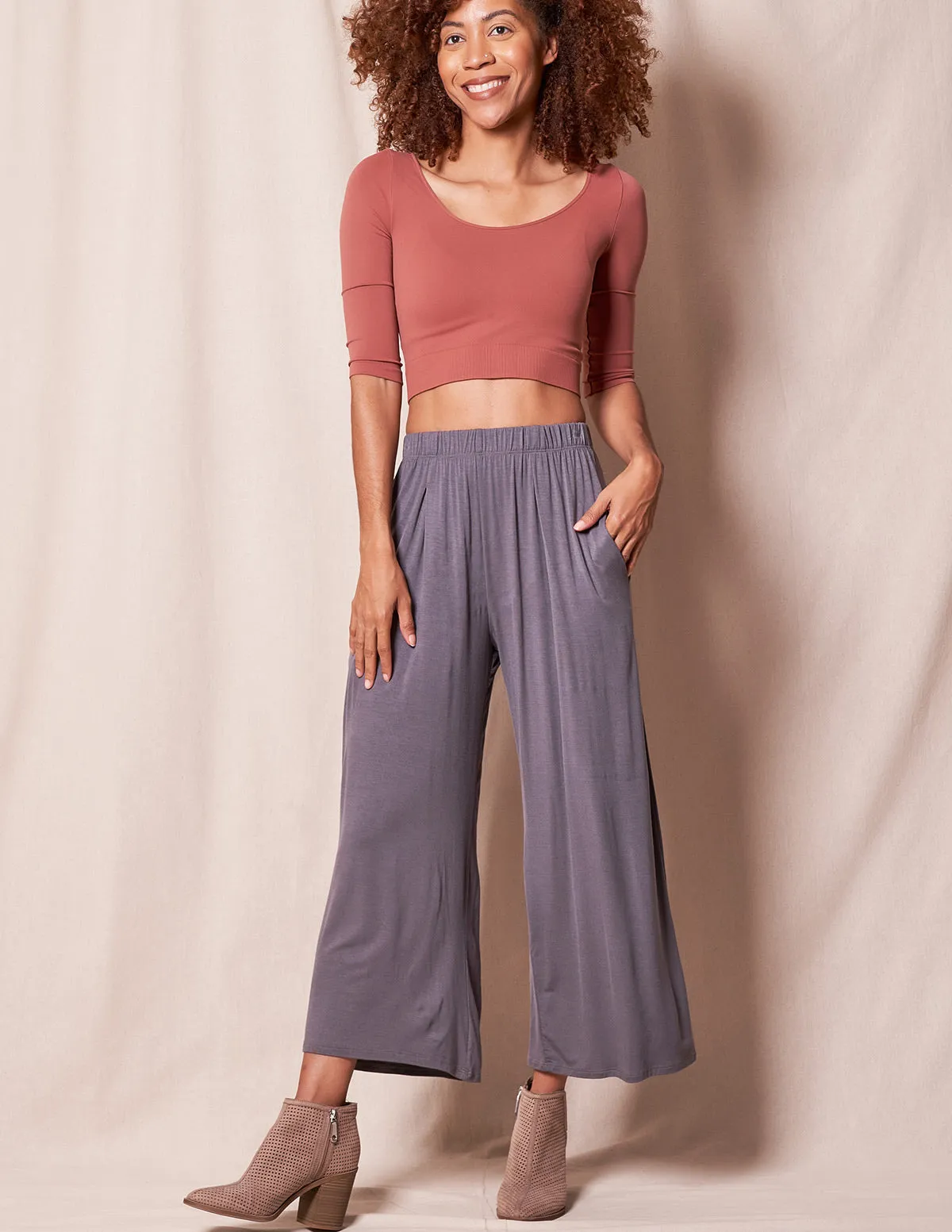 Bamboo Flowy Crop Pants