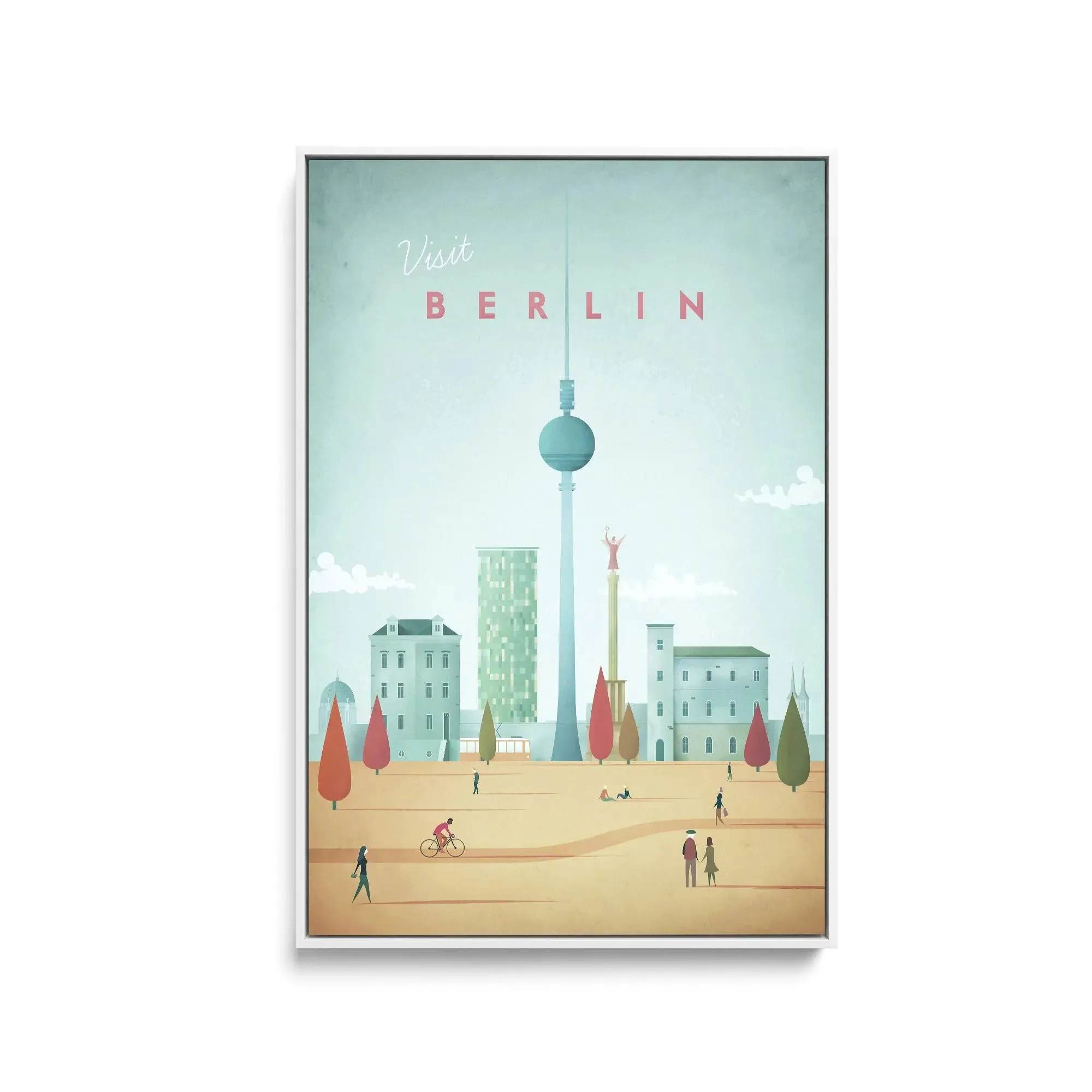 Berlin by Henry Rivers - Stretched Canvas Print or Framed Fine Art Print - Artwork- Vintage Inspired Travel Poster