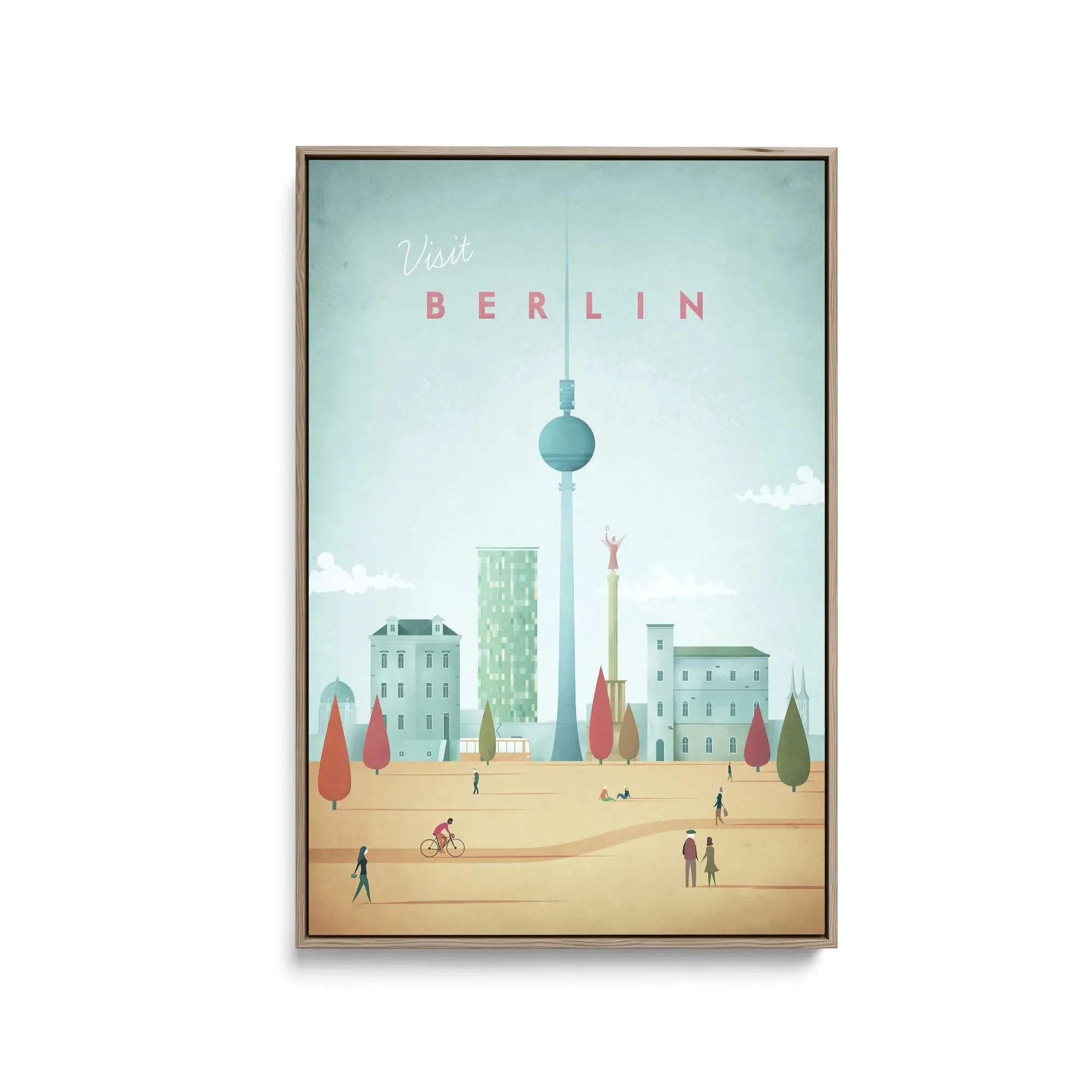 Berlin by Henry Rivers - Stretched Canvas Print or Framed Fine Art Print - Artwork- Vintage Inspired Travel Poster