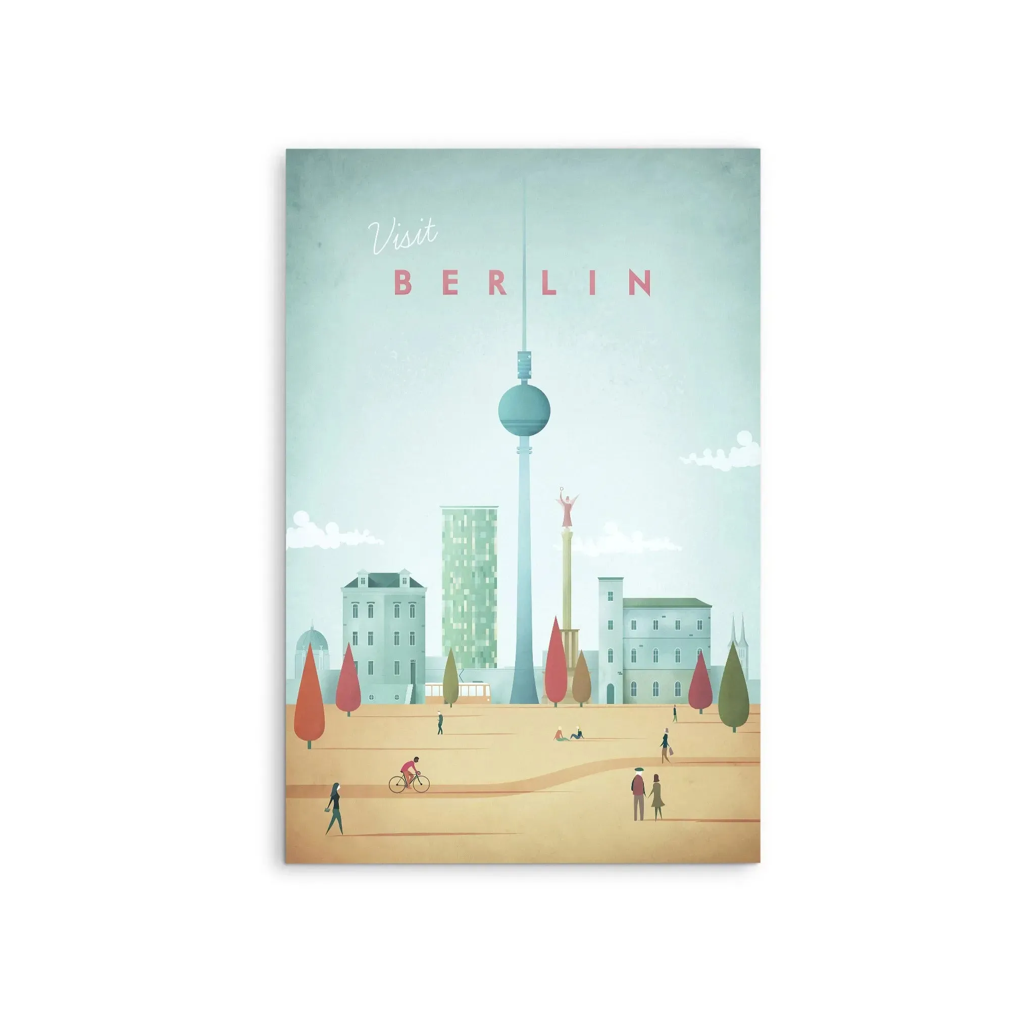 Berlin by Henry Rivers - Stretched Canvas Print or Framed Fine Art Print - Artwork- Vintage Inspired Travel Poster