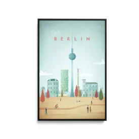 Berlin by Henry Rivers - Stretched Canvas Print or Framed Fine Art Print - Artwork- Vintage Inspired Travel Poster