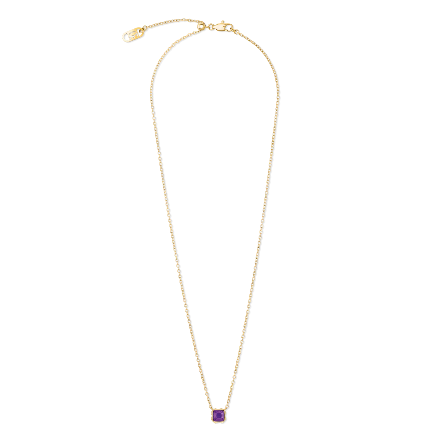 Birthstone February Necklace Sugilite Gold