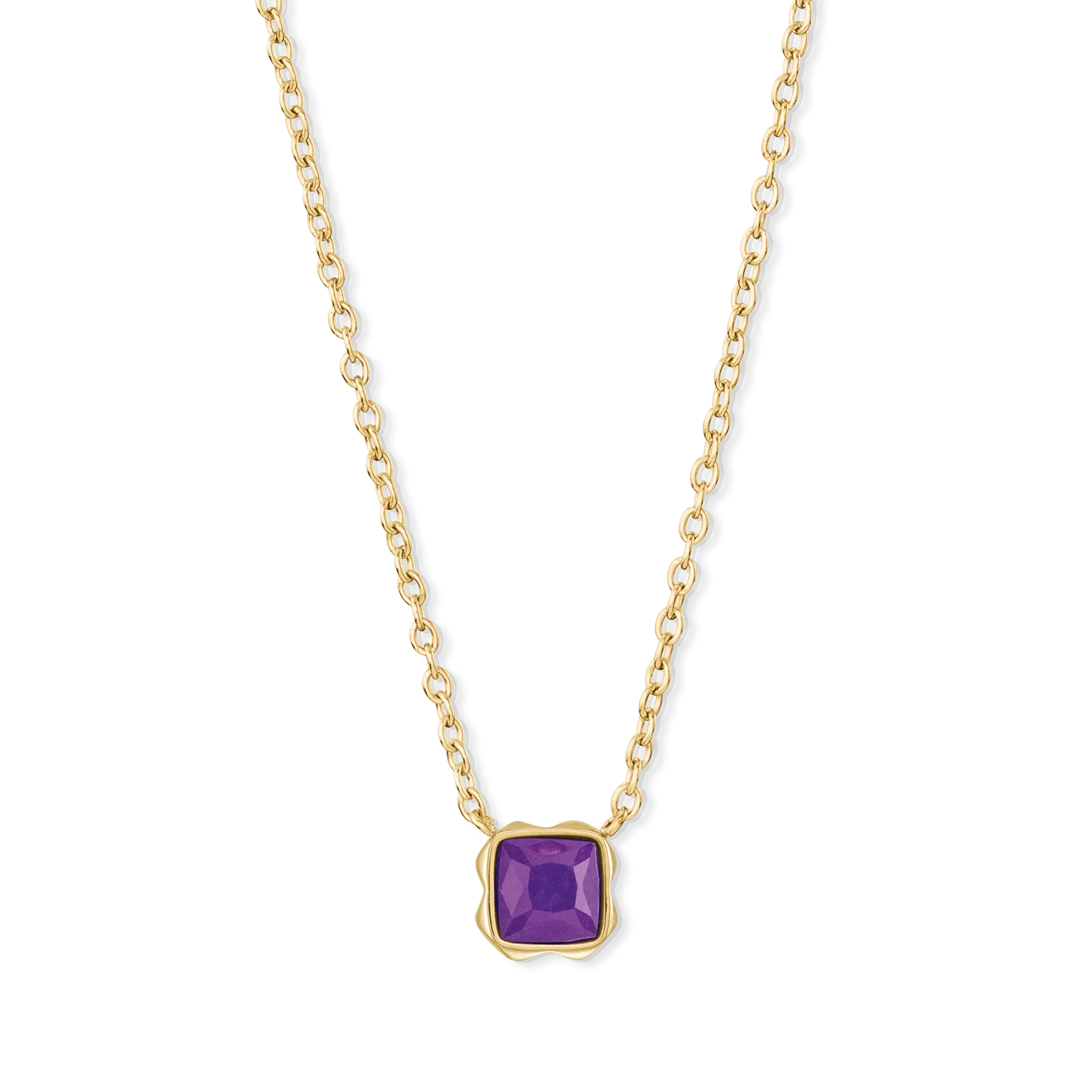 Birthstone February Necklace Sugilite Gold