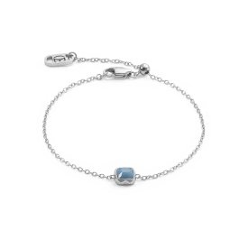 Birthstone March Bracelet Blue Aventurine Silver