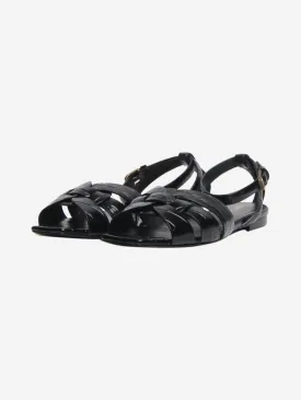 Black croc-embossed Tribute sandals - size EU 34.5