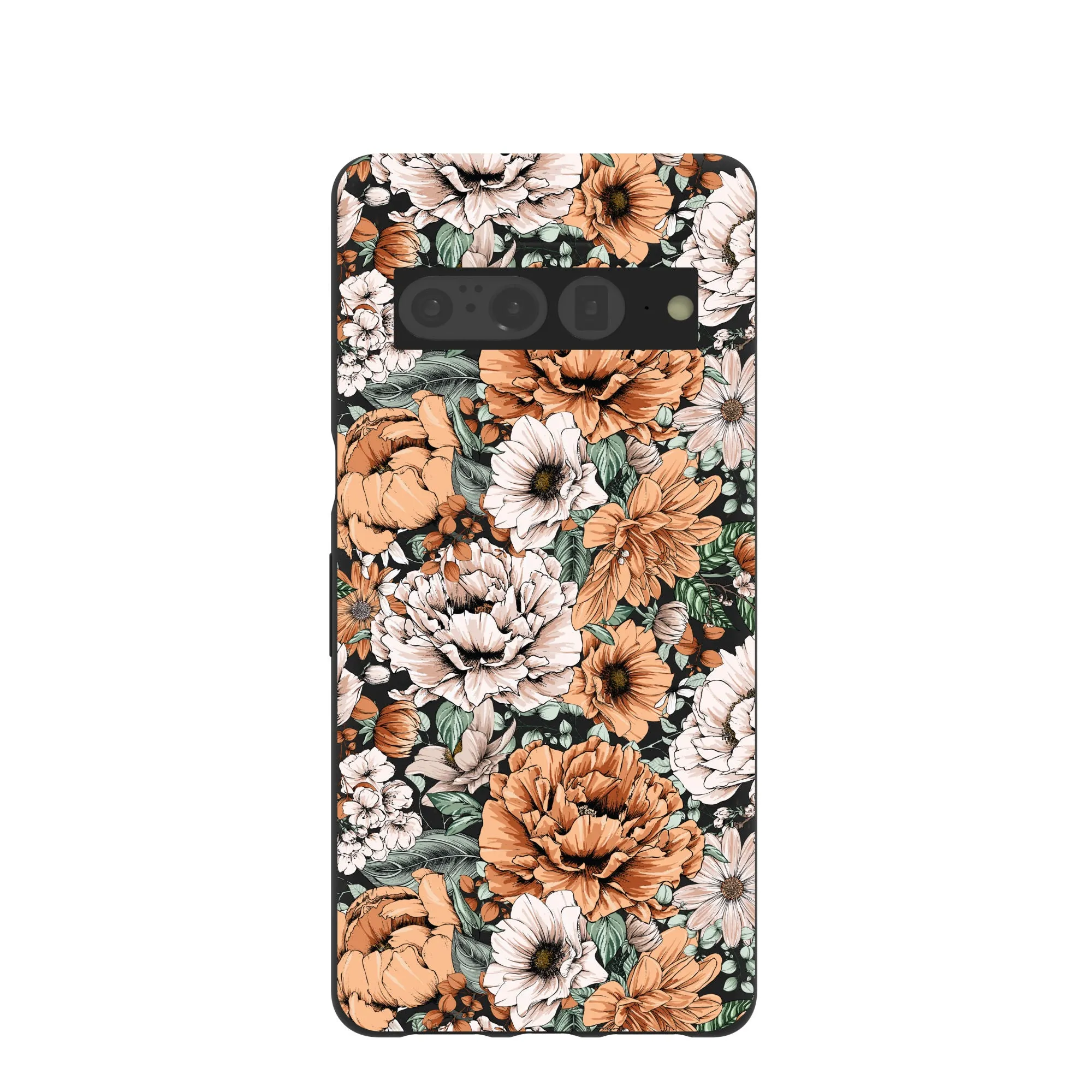 Black Peachy Peonies Google Pixel 7 Pro Case