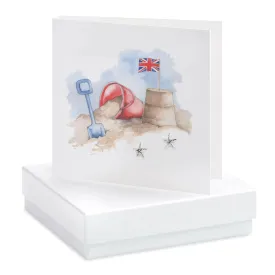 Boxed Sandcastle, Bucket and Spade Earring Card