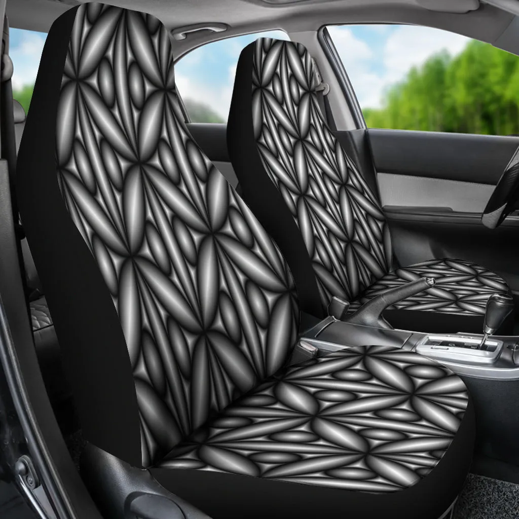 Car Seat Covers Black and White Geometric Design