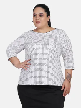 Cotton Stretch Top - Black and White