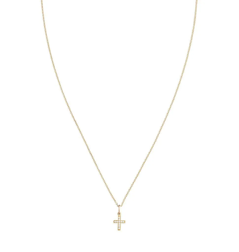 Cross Mini Charm Pavé Diamonds