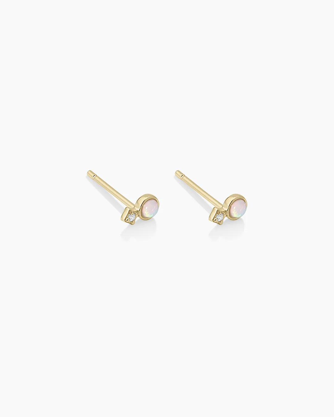 Diamond and Opal Stacked Studs