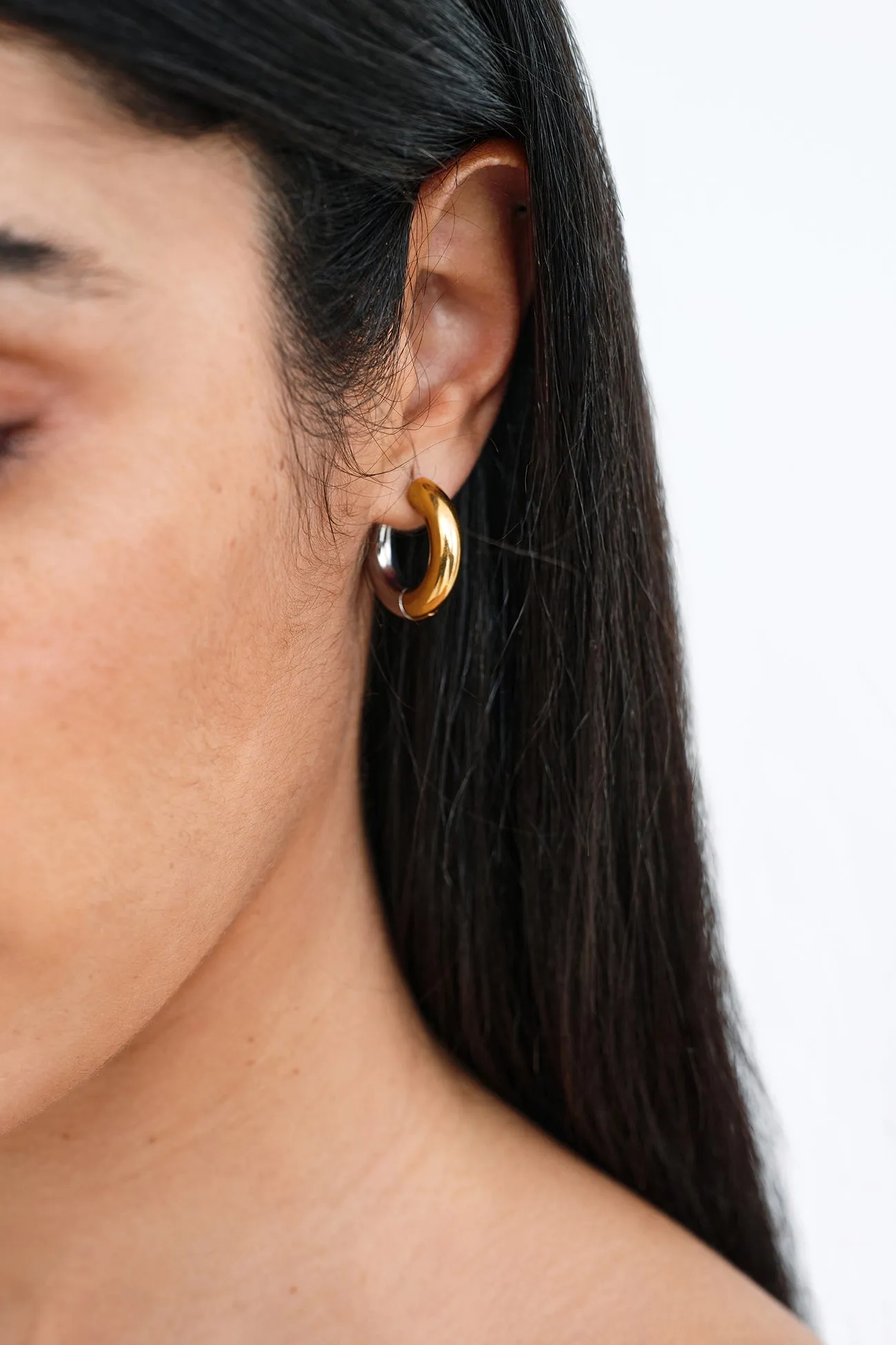 Emery Two-Toned Hoops