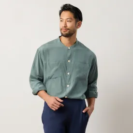 Flow TENCEL™ LUXE Grandad-Collar Long Sleeve Shirt