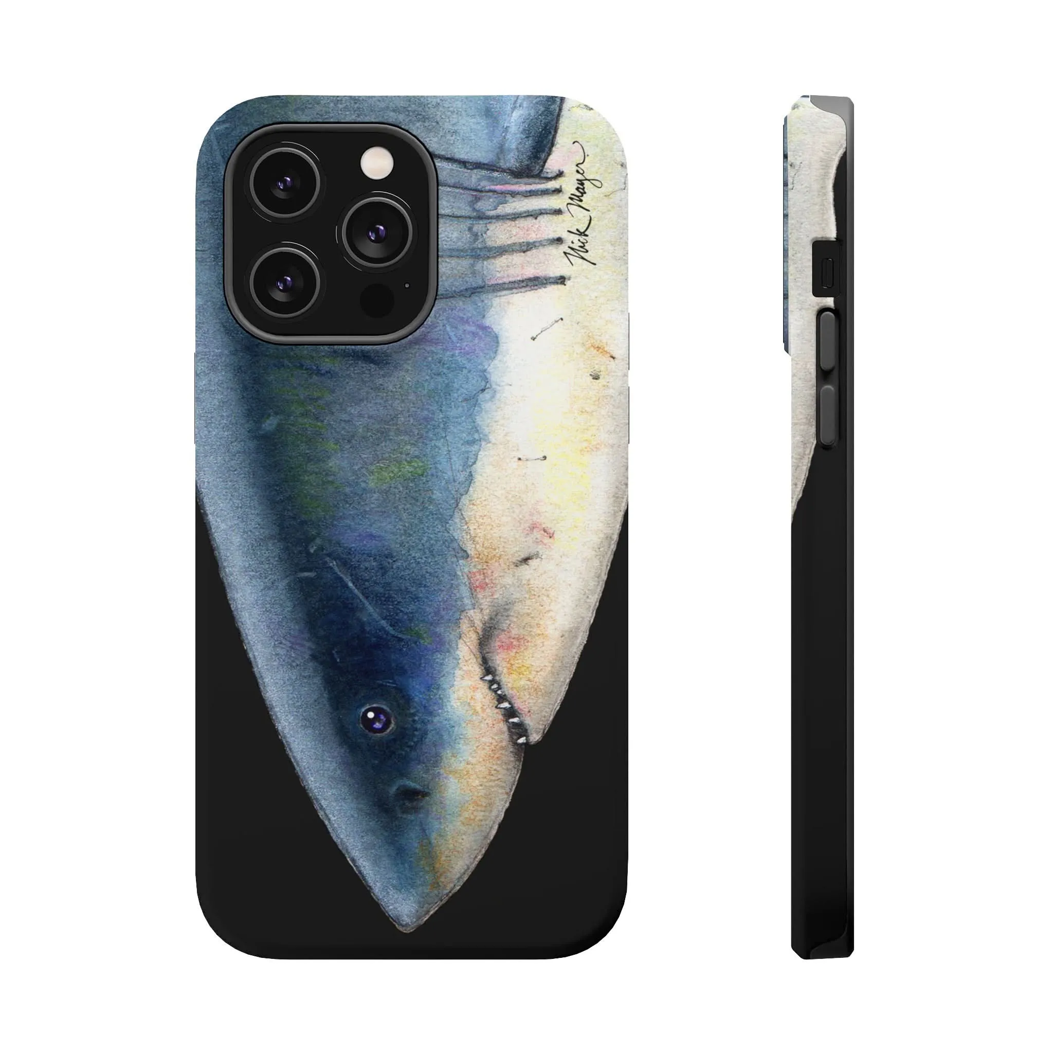 Great White Shark Face MagSafe Black iPhone Case