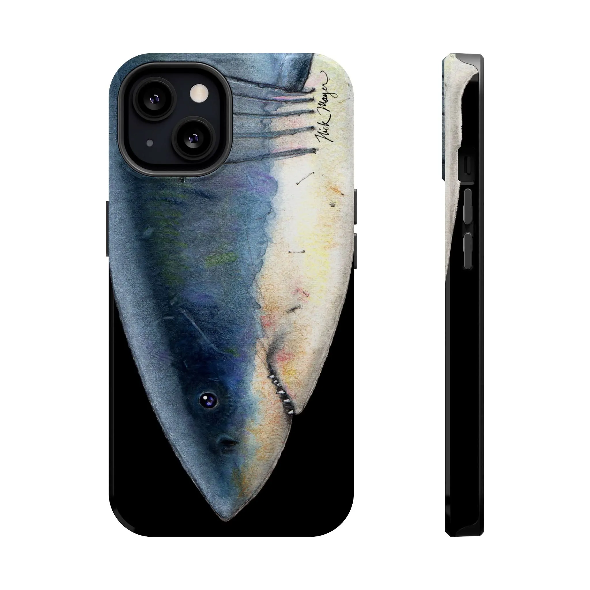 Great White Shark Face MagSafe Black iPhone Case