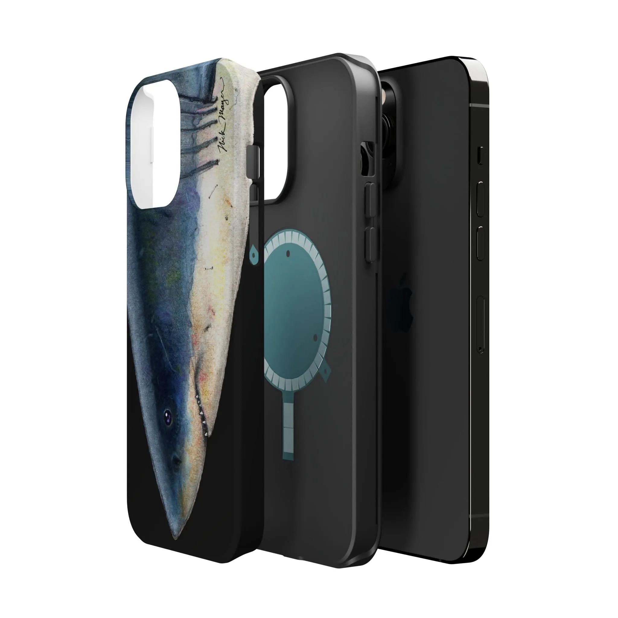 Great White Shark Face MagSafe Black iPhone Case