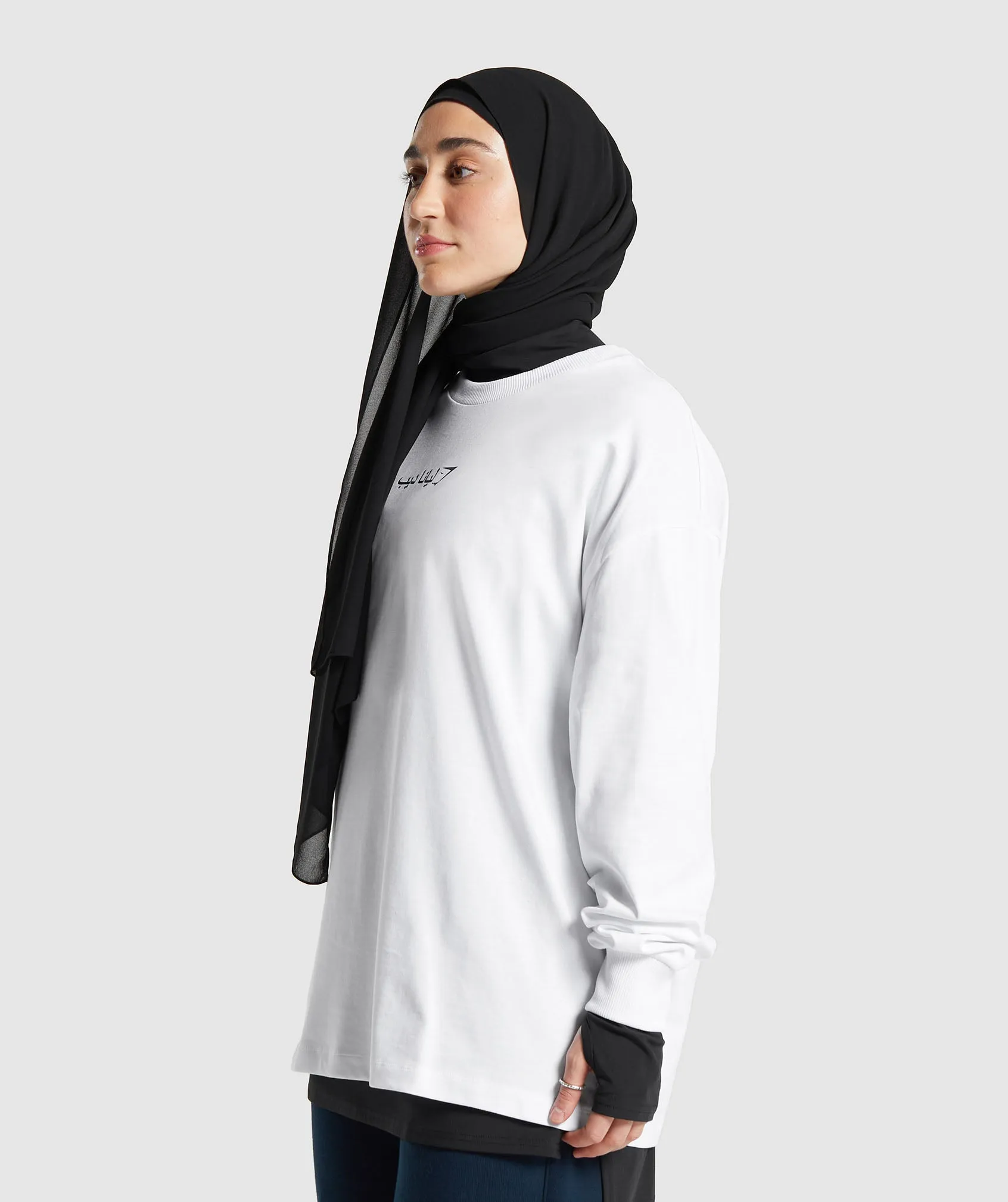 GS X Leana Deeb Oversized Long Sleeve Top - White