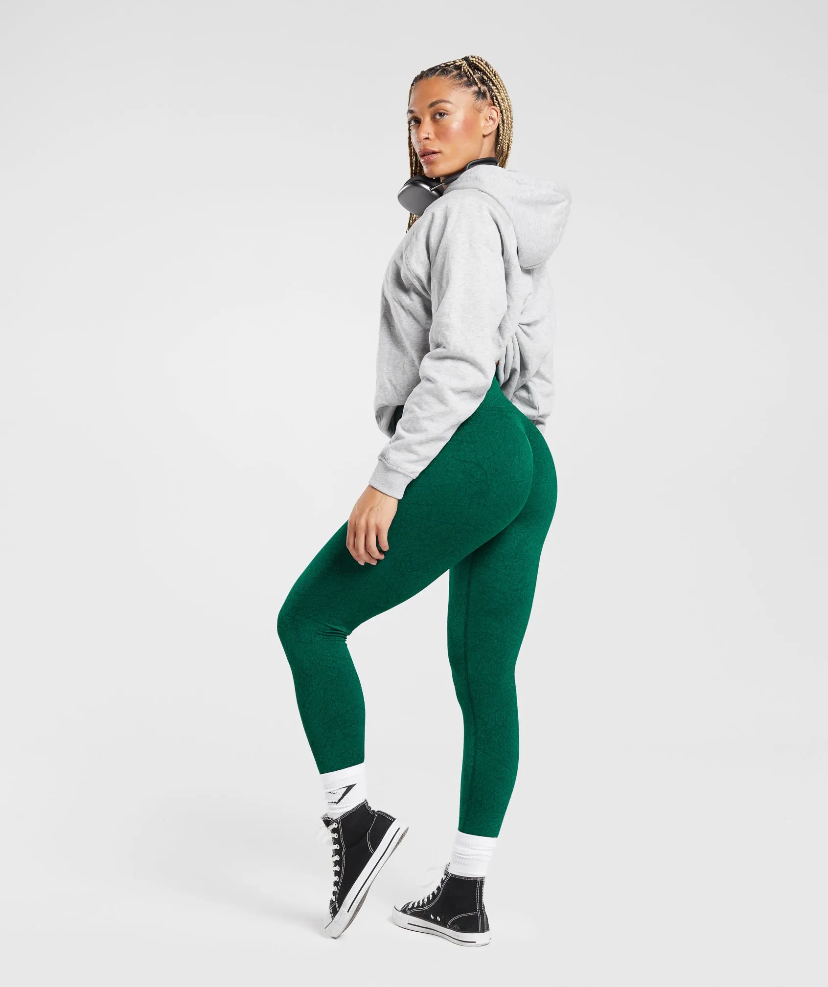 Gymshark Adapt Pattern Seamless Leggings - Forest Green/Rich Green