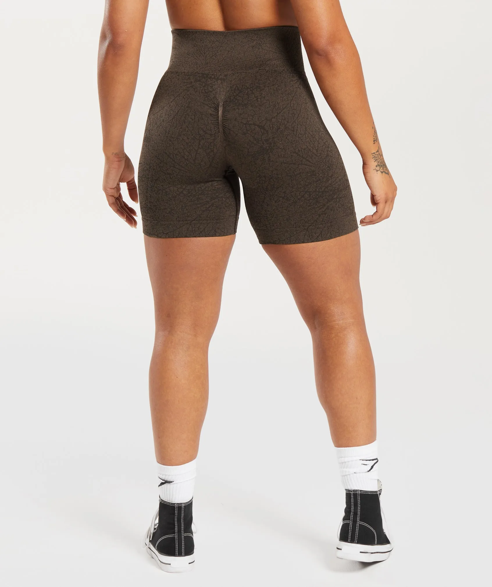 Gymshark Adapt Pattern Seamless Shorts - Woodland Brown/Soul Brown