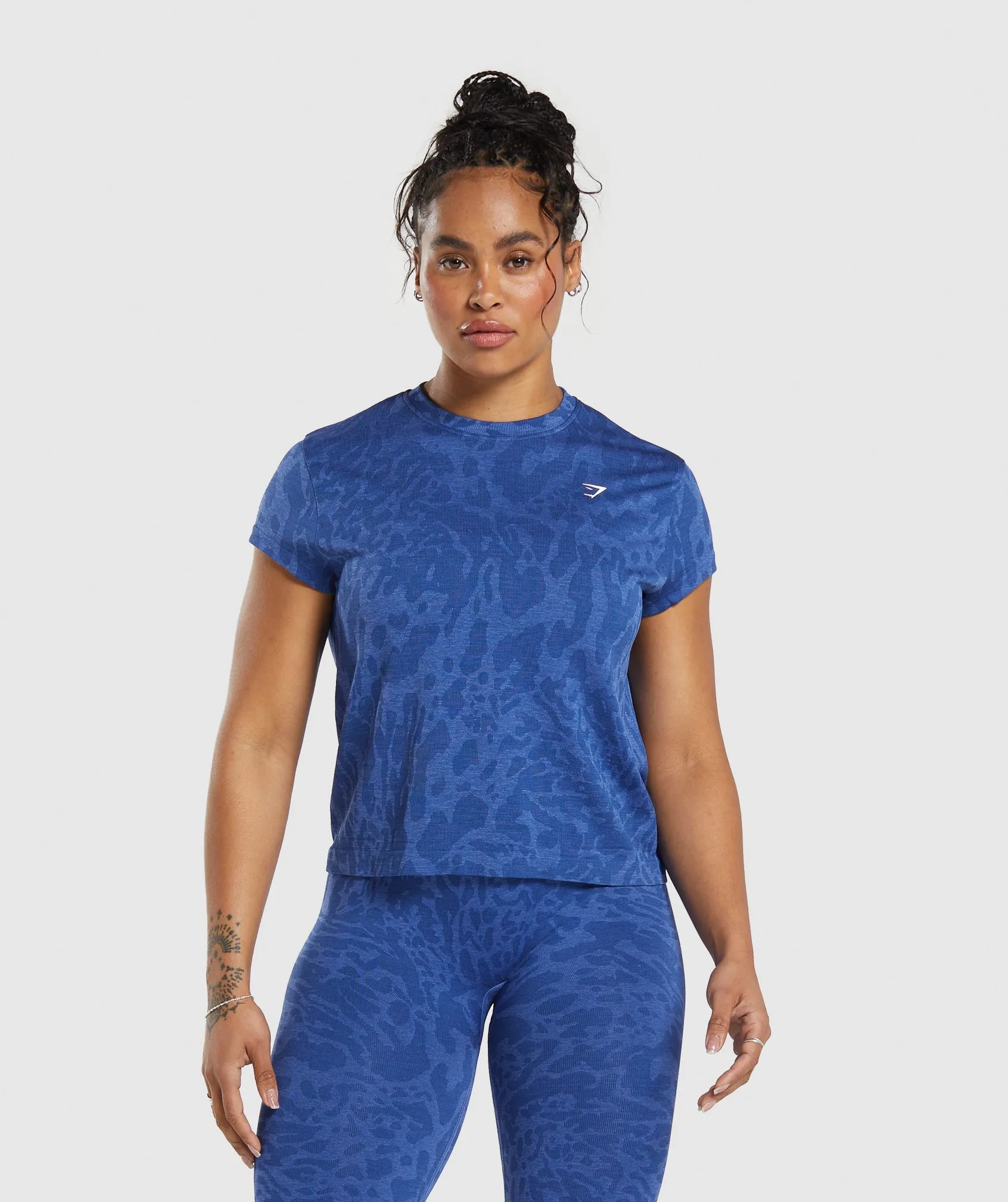 Gymshark Adapt Safari Seamless T-Shirt - Wave Blue/Iris Blue