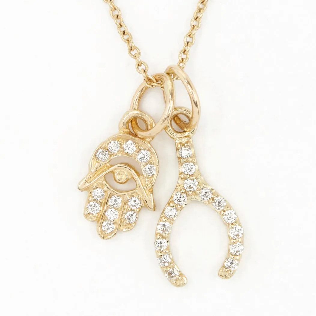 Hamsa Mini Charm Pavé Diamonds