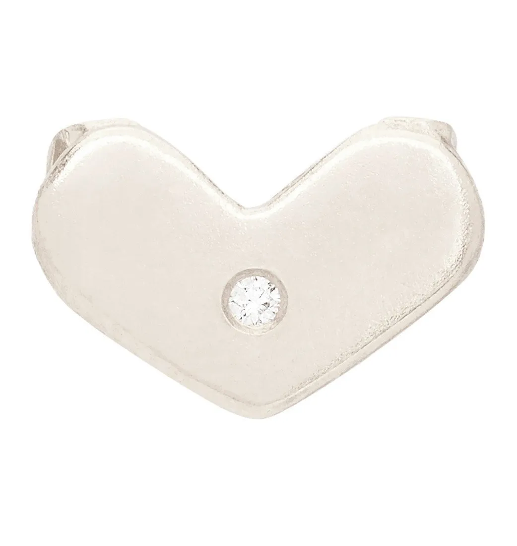 Heart Spacer Charm With Diamond