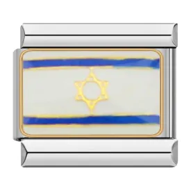 Israel Flag, on Silver