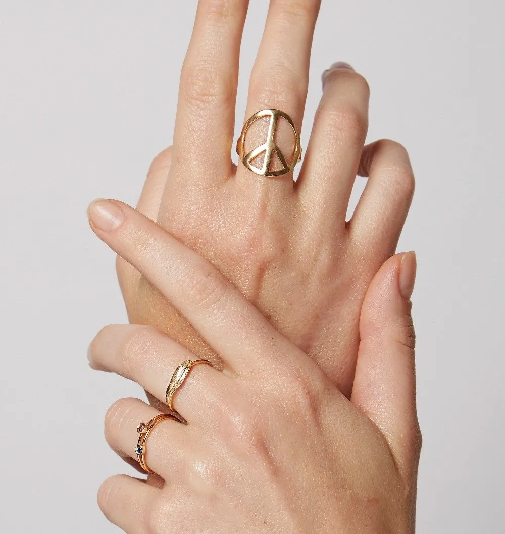 Large Peace Sign Ring