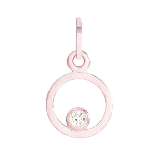 Open Circle Charm With Diamond