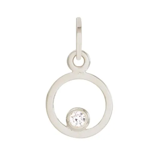 Open Circle Charm With Diamond