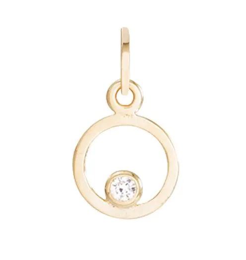 Open Circle Charm With Diamond