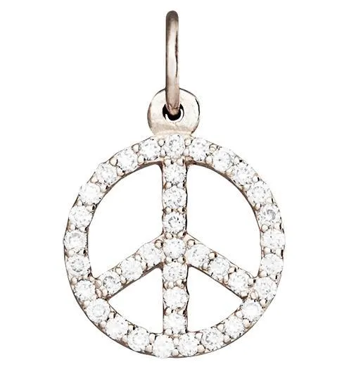 Peace Sign Mini Charm Pavé Diamonds