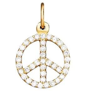 Peace Sign Mini Charm Pavé Diamonds