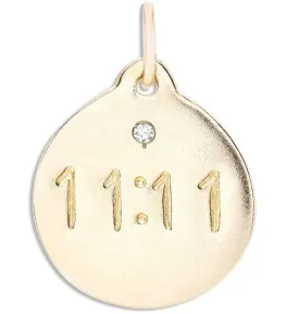 "11:11" Disk Charm With Diamond