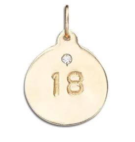 "18" Disk Charm With Diamond