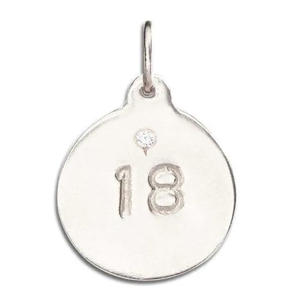 "18" Disk Charm With Diamond