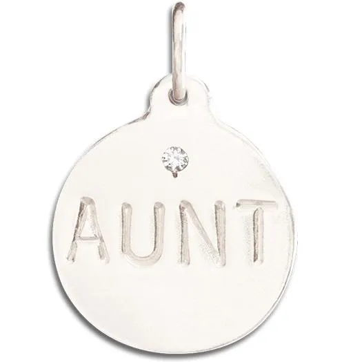 "Aunt" Disk Charm With Diamond