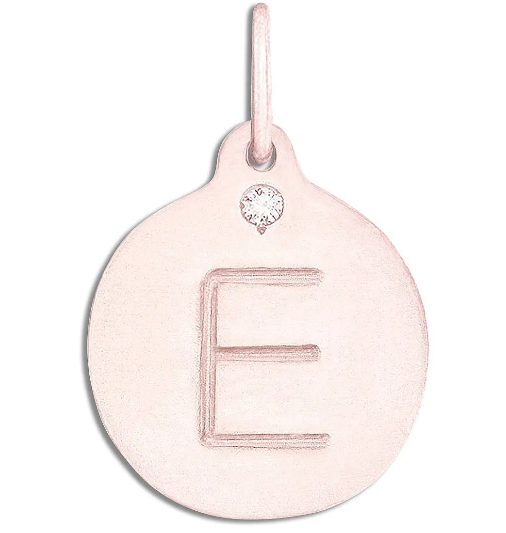 "E" Alphabet Charm With Diamond