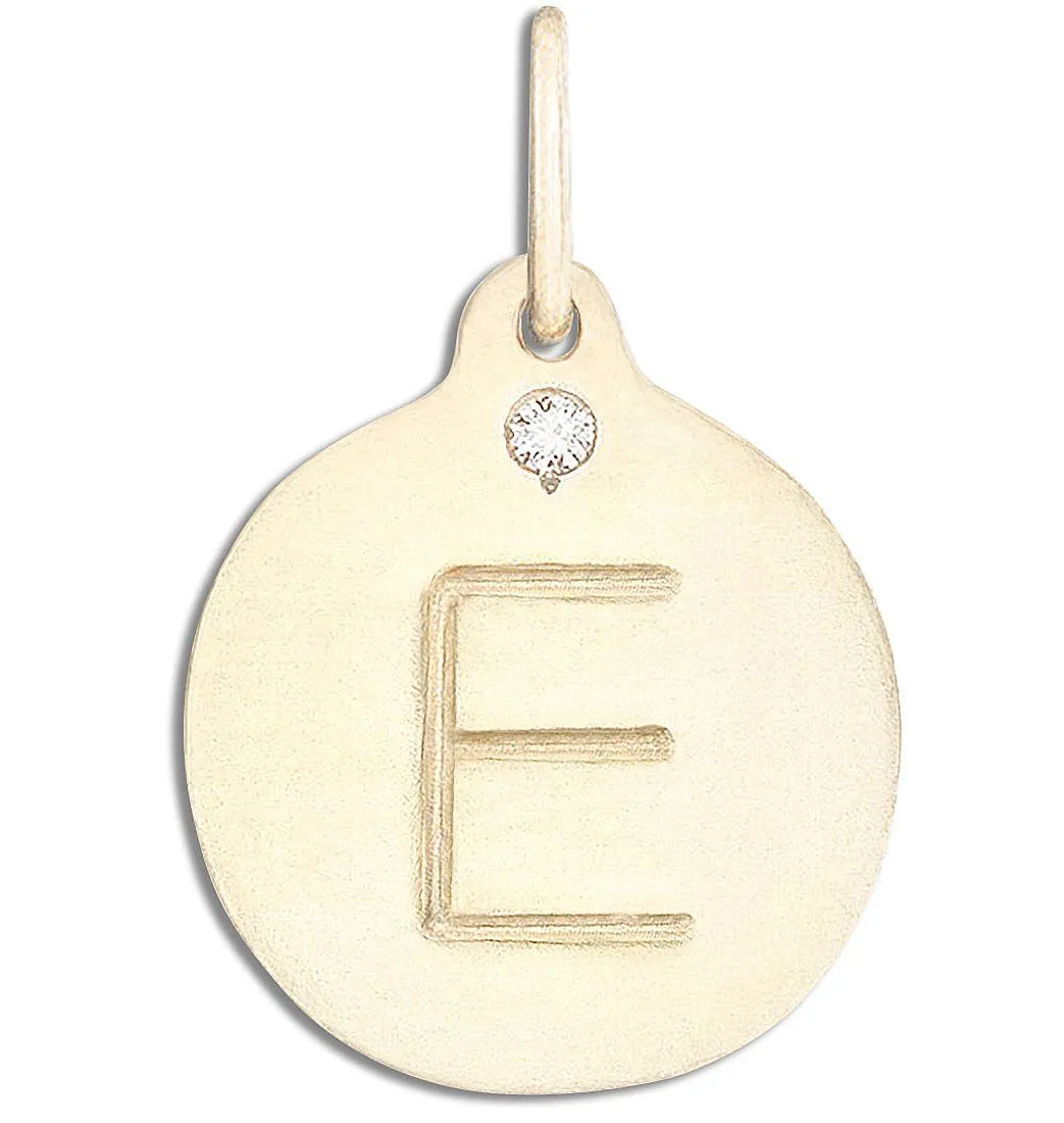 "E" Alphabet Charm With Diamond