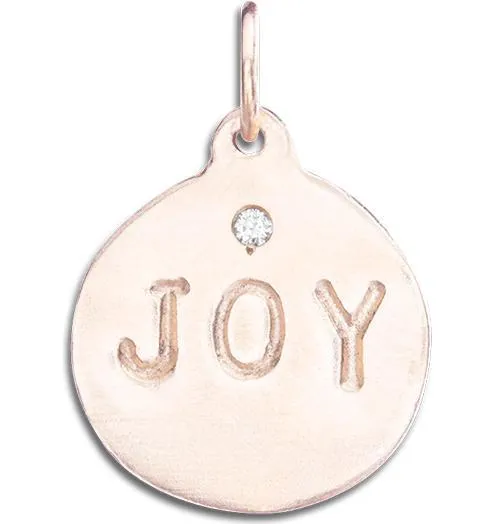 "Joy" Disk Charm With Diamond