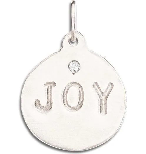 "Joy" Disk Charm With Diamond