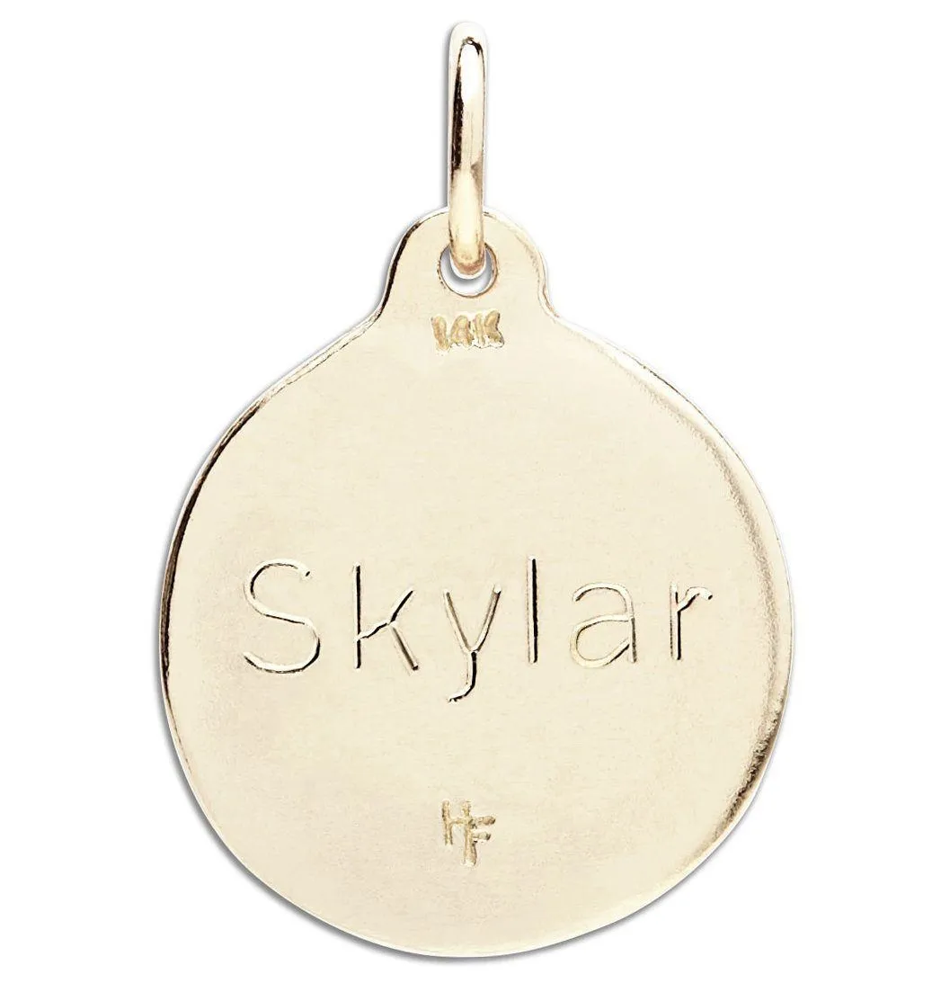 "Joy" Disk Charm With Diamond